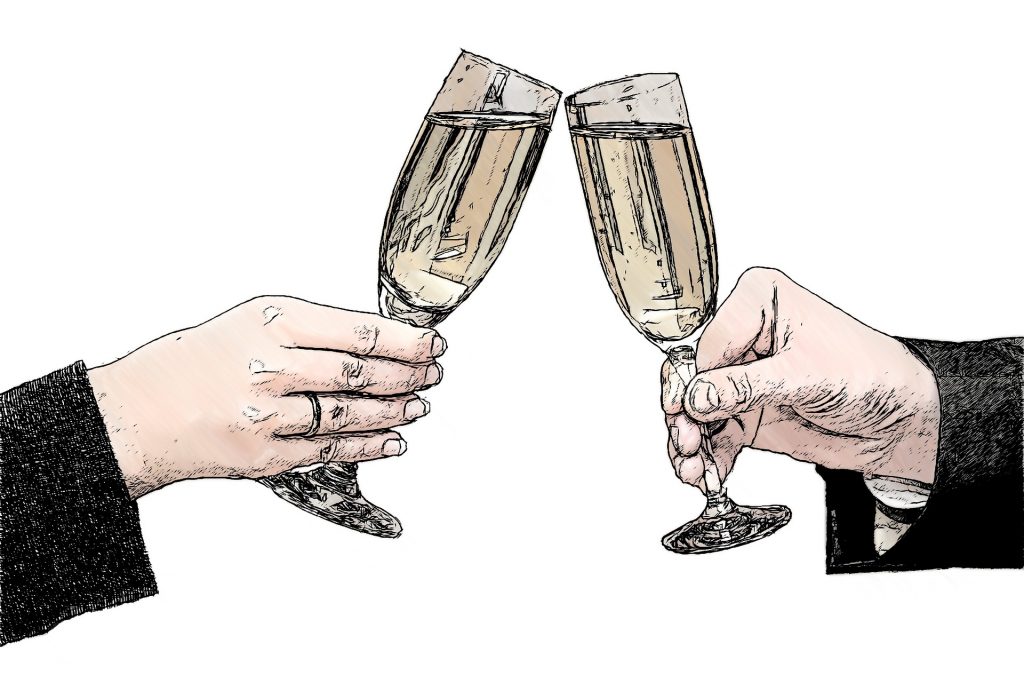 Taça de espumantes e champagnes