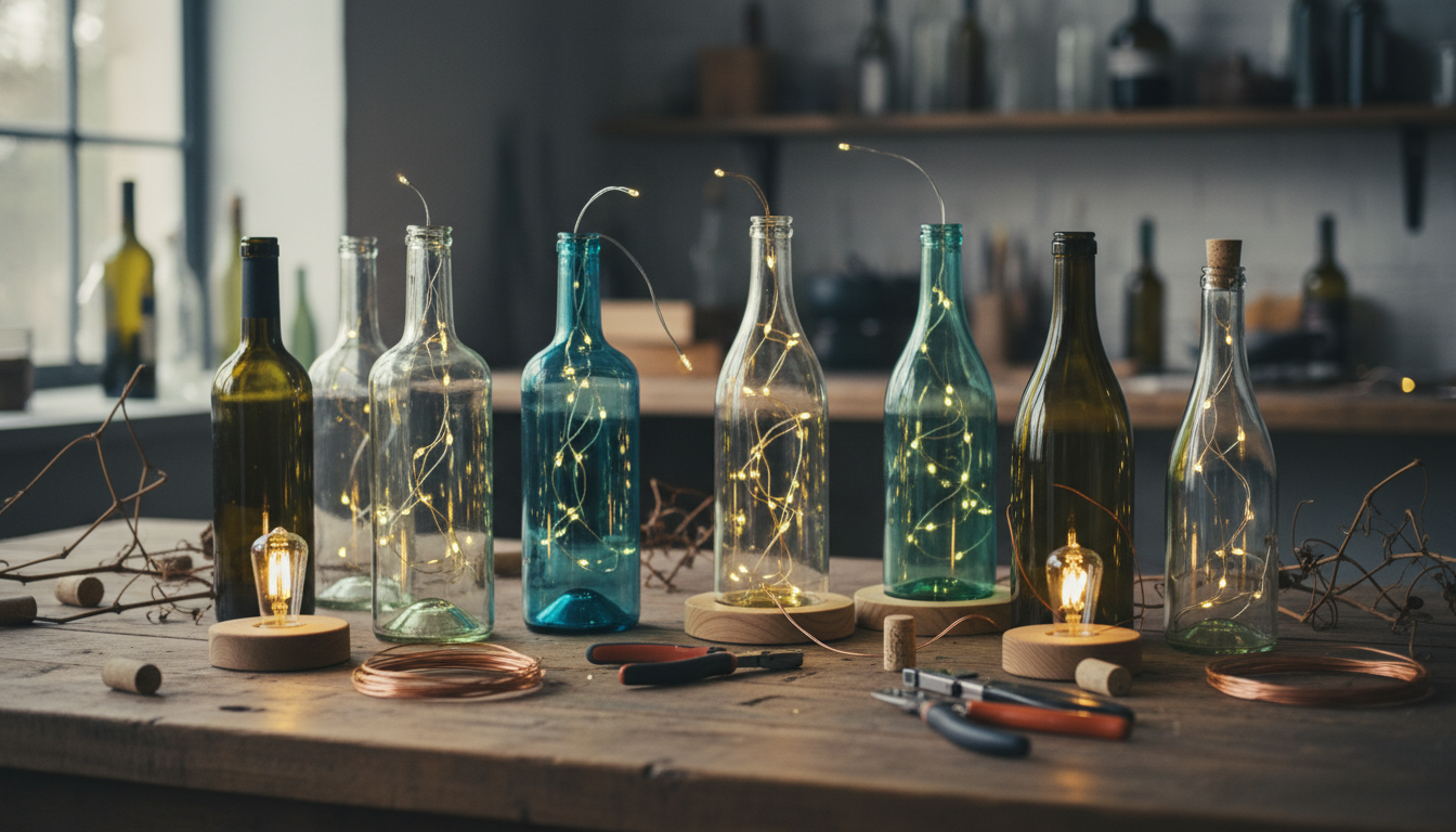 Como Reaproveitar Garrafas de Vinho: 5 Ideias Criativas 2026 3 Como reaproveitar garrafas de vinho — Transformando Garrafas em Luminárias: Um Guia Prático